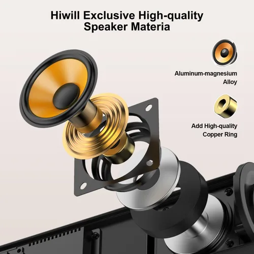 Miniatura 5 de Hiwill Barra de sonido de 2.1 canales para Smart TV, sistema de sonido envolvente Dolby Atmos de 250 W para TV, barra de sonido de cine en casa