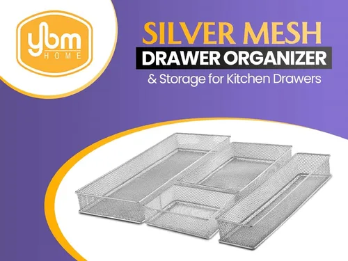 Miniatura 2 de YBM HOME Organizador de cajones de malla blanca para cajones y estantes, soporte para suministros escolares, cesta organizadora de escritorio