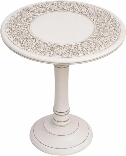 Miniatura 28 de Mesa de café de madera, mesa auxiliar con pilar individual, mesa pequeña, mesita de noche, mesa lateral, mesa de cabecera, mesa lateral de sala
