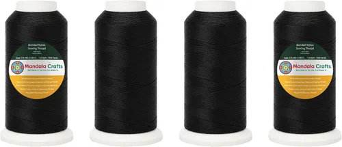 Miniatura 356 de Mandala Crafts - Hilo de nailon para coser cuero, tapicería, mezclilla y para trenzar el pelo; resistente, 1500 yardas, tamaño 69 T70 Marrón