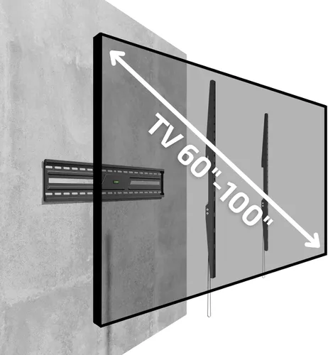 Miniatura 3 de Superior Electronics - Soporte fijo para TV de pared de 60" a 100" (extra delgado), negro con nivel incluido - SUPSTV007