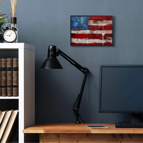 Miniatura 2 de Stupell Industries Arte de pared enmarcado con diseño rústico de Erin Ashley, bandera de Estados Unidos con pintura envejecida, 11 x 14 pulgadas