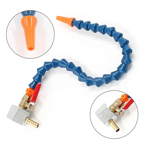 Miniatura 2 de Waziaqoc Base magnética ajustable (rosca de 1/4PT) con 1 boquilla redonda, manguera flexible de tubo de refrigerante de aceite de agua para drenaje