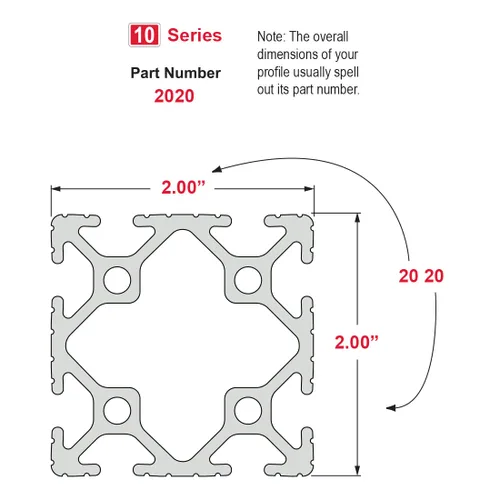 Miniatura 4 de 80/20 INC., 2020, 10 Series, 2" x 2" t-slotted extrusión X 57" de largo