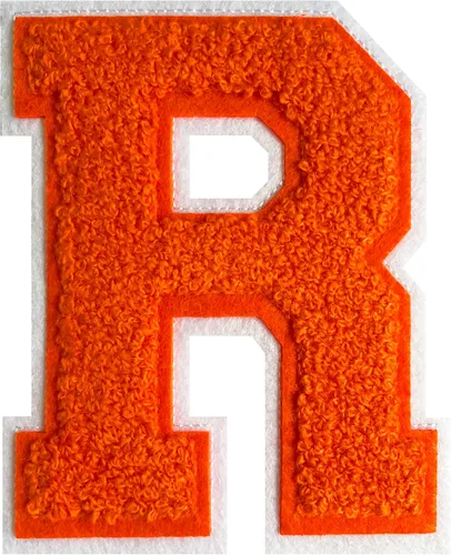 Parche de letras de felpilla naranja de 4.5 pulgadas, alfabeto universitario para planchar y coser para chaquetas, sudaderas, camisetas, jeans,