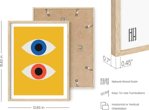 Miniatura 3 de HAUS AND HUES - Arte de impresión Bauhaus de mediados del siglo XX – Decoración de pared retro de ojo maligno, póster abstracto geométrico amarillo