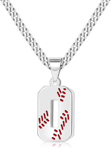 Miniatura 96 de Btysun Collares de béisbol de béisbol número 0-99 dijes de acero inoxidable para hombres, regalos de béisbol, papá, marido, regalo de Navidad