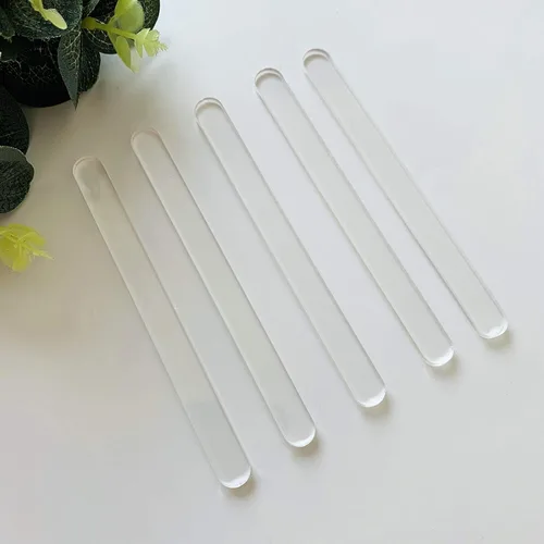 20 palitos acrílicos para helado de helado y manzana (transparente)