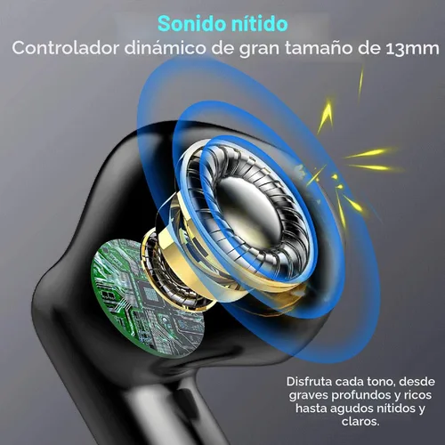 Miniatura 3 de Auriculares inalámbricos, auriculares Bluetooth 5.4 con graves estéreo, auriculares Bluetooth en el oído con cancelación de ruido y micrófono