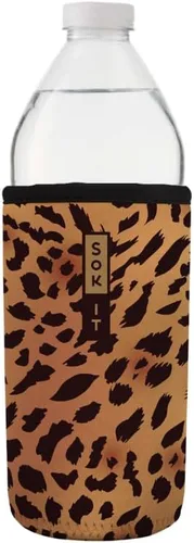 Miniatura 164 de Sok It BotlSok Funda para botella de agua con cubierta de neopreno aislante (Floral abstracto, se ajusta a CamelBak o Nalgene de 12 onzas)