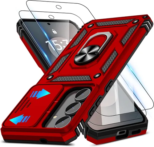 Miniatura 30 de ATUMP Funda para OnePlus Nord N200 5G con protector de pantalla HD con cubierta para cámara deslizante, soporte de anillo de rotación de 360°