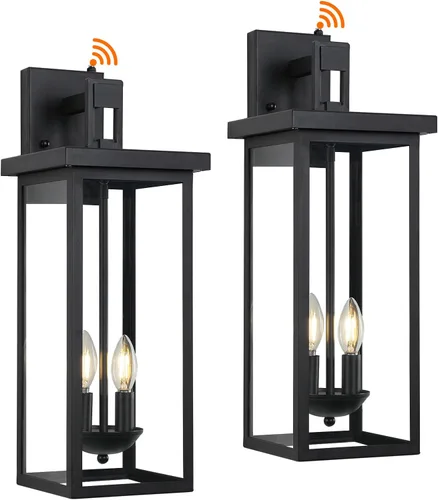 Miniatura 15 de tewei Farol de Pared Exterior de Gran Tamaño Accesorio de Luz de Pared Exterior, Luz de Porche Negro Mate, Luces Exteriores Impermeables para Casa