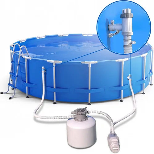 Miniatura 7 de VOEER - Piezas de repuesto para piscina con soporte de tubo de piscina y válvula de émbolo para piscina sobre el suelo, adaptador de manguera