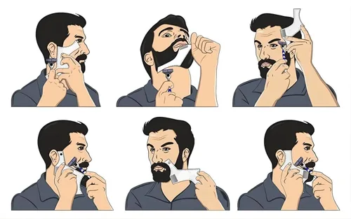 Miniatura 3 de Herramienta para moldear la barba para hombre con peine incorporado, plantilla transparente, plantillas de peine de peinado para patillas de bigote