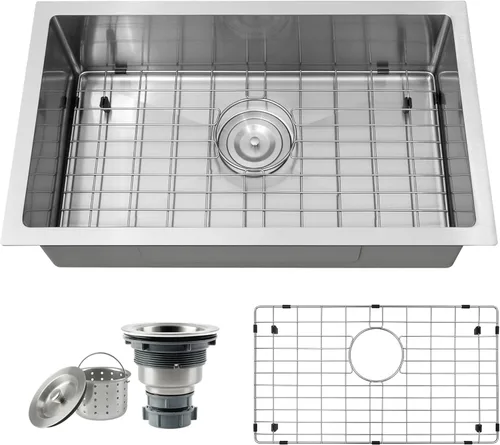 Miniatura 20 de Fregadero de cocina dorado, fregadero de cocina empotrado de 30 x 18 pulgadas, fregadero de acero inoxidable calibre 16 Oro