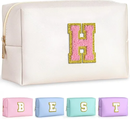 Miniatura 101 de TOPEAST - Bolso de maquillaje para mujer, G Blanco nacarado-rosa