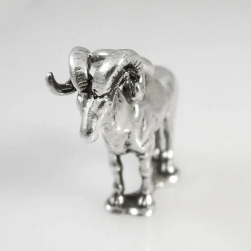 Miniatura 2 de New Ram Aries - Dije de plata de ley 925 con diseño de oveja zodiacal, diseño de camuflaje 3D