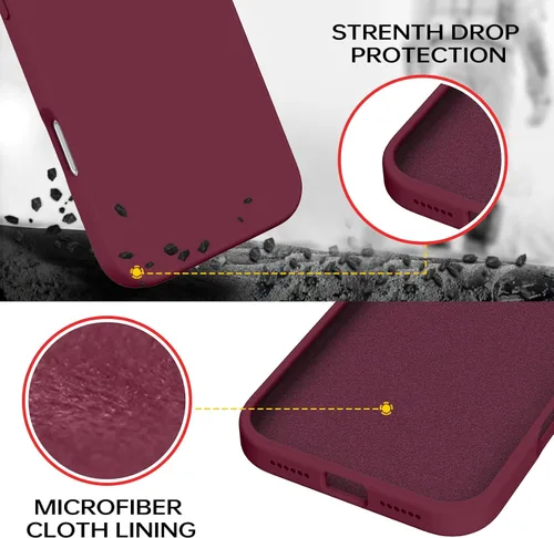 Miniatura 224 de GUAGUA Funda compatible con iPhone 17 Pro Max de 6.9 pulgadas, silicona líquida, goma de gel suave, delgada, forro de microfibra delgada
