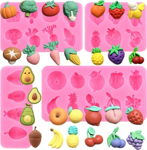 Miniatura 10 de Mujiang Moldes de silicona para frutas y verduras, molde para fondant de hojas, para decoración de pasteles, cupcakes, chocolate, caramelo, arcilla