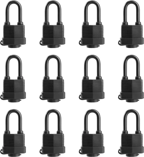 Miniatura 7 de SafiSwords Candados Impermeables con Llaves Iguales para Uso al Aire Libre, Candado Cubierto de Acero Laminado Resistente, 1-9/16 Pulgadas de Ancho