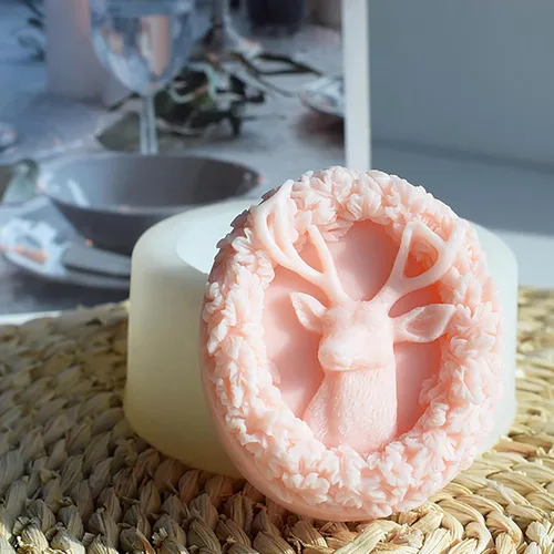 Miniatura 4 de Molde de vela de ciervo, vela de alce, molde de vela de silicona en espiral, moldes de fundición de resina de silicona para velas, resina