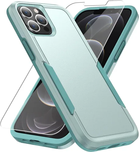 Miniatura 17 de Funda para iPhone 12 Pro Max, con protector de pantalla, [probada contra caídas de grado militar], resistente, resistente, a prueba de golpes