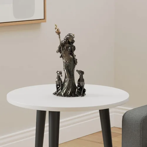 Miniatura 2 de Veronese Design 13 3/8 pulgadas Hécate Diosa griega de la magia con sus sabuesos Escultura de resina fundida en frío Acabado en bronce