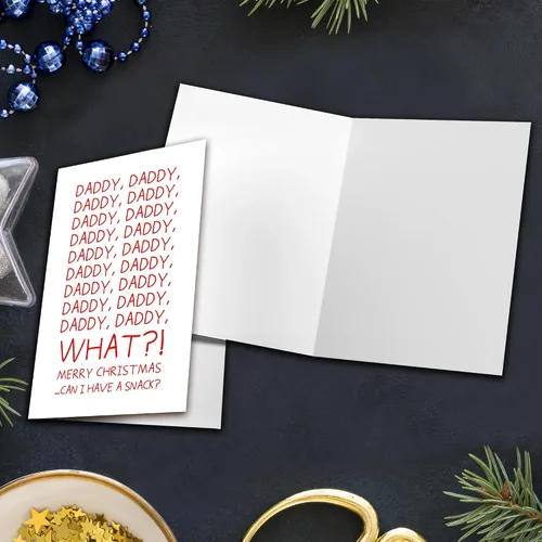 Miniatura 6 de Divertida tarjeta de Navidad con texto en inglés «Can I Have Snack?» Navidad traviesa para papá de hijo e hija, bonita tarjeta de Navidad con mensaje