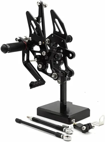 Miniatura 6 de Juego de reposapiés de moto para FZ8 para FZ para 8 2010-2013 Juego de reposapiés trasero de motocicleta ajustable (negro)