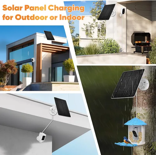 Miniatura 7 de Panel solar compatible con puerto USB tipo C de cámara anular, con cable de 9.8 pies, para Spotlight Cam Plus/Pro (batería) Stick Up Cam/Pro