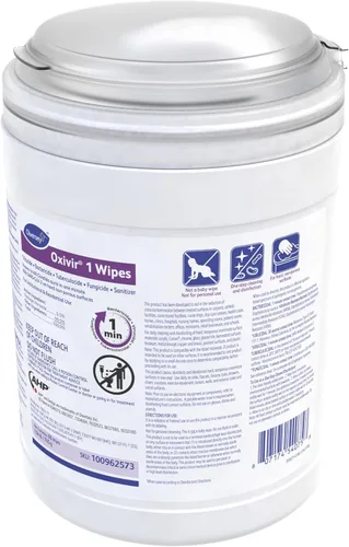 Miniatura 2 de Oxivir Diversey 1 100962573 - Toallitas desinfectantes de limpieza, prehumedecidas con peróxido de hidrógeno acelerado AHP, sin perfume, 60
