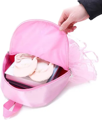 Miniatura 5 de ORIDOOR Mochila de ballet con encaje rosa para bailarina, Zapatos rosas B2, talla única