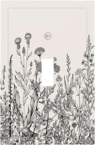 Miniatura 29 de Mid Century Morden Boho - Placa de pared para interruptor de luz dúplex de 1 banda, placa frontal decorativa eléctrica para receptáculo para baño