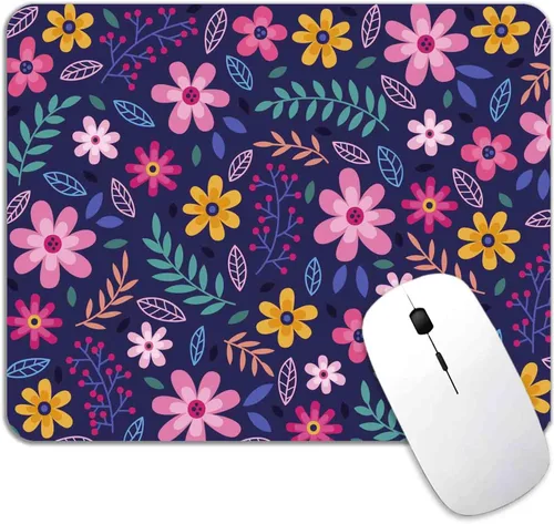 Alfombrilla de mouse con diseño floral de margaritas, alfombrilla de mouse de goma antideslizante para oficina, trabajo, computadora, computadora,