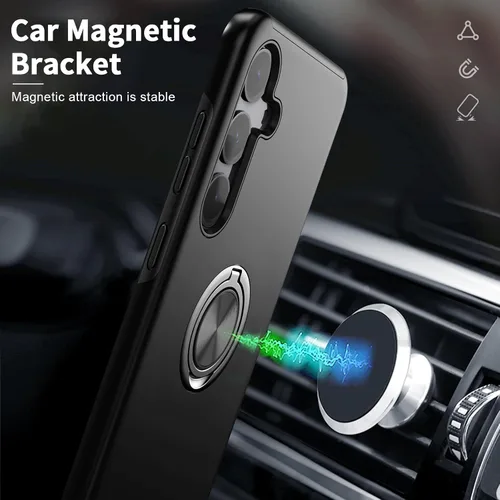 Miniatura 3 de Funda para Samsung Galaxy S26 con protector de pantalla de vidrio templado, híbrida 2 en 1, funda protectora delgada duradera con anillo magnético