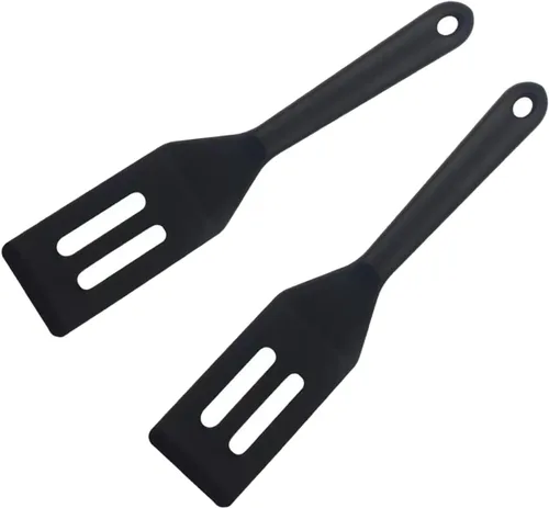 Juego de 2 espátulas de silicona, mini espátulas pequeñas y flexibles para brownie para utensilios de cocina antiadherentes, perfecto para cocinar,