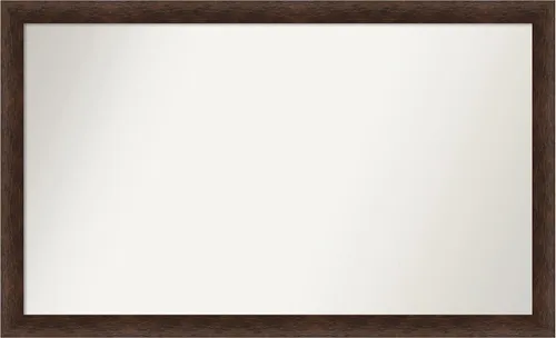 Miniatura 320 de Amanti Art Espejo de pared personalizado no biselado (24 x 27 pulgadas), marco estrecho de nogal chipre - varios tamaños personalizados - Espejo