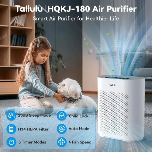 Miniatura 4 de Purificadores de aire para el hogar de hasta 2200 pies cuadrados de habitación grande, purificador de aire Hepa H14 con pantalla de monitor