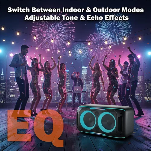 Miniatura 2 de Altavoz Bluetooth para fiestas, potente sonido estéreo de 180 W, graves profundos, altavoz inalámbrico portátil con modos de sonido EQ, luces LED