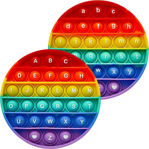Juguete antiestrés alfabeto Pop, letras ABC, números, juguetes educativos y de aprendizaje, juguetes sensoriales redondos, juegos de apretar, para