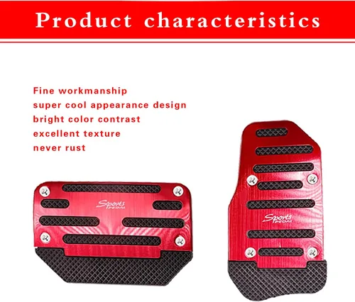 Miniatura 3 de Tesnaao Juego de 2 almohadillas antideslizantes para pedal de automóvil, fundas para pedal de acelerador, protectores de pedal de freno