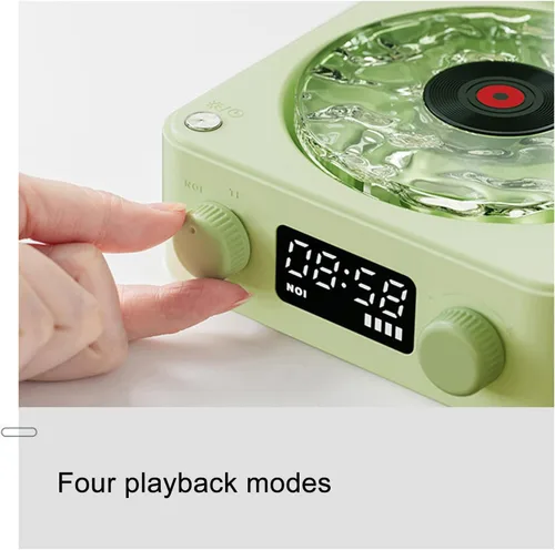 Miniatura 4 de Zunate Waves - Altavoz Bluetooth, tocadiscos vintage con luz ambiental, auxiliar portátil inalámbrico retro para dormir, luz LED recargable