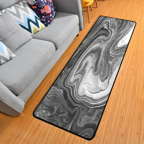 Miniatura 11 de MNSRUU Alfombra larga para pasillo colorido conchas en azul interior exterior alfombra antideslizante entrada alfombra para pasillo cocina piso 72 x