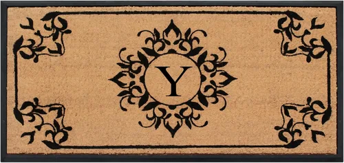 Miniatura 27 de A1HC - Tapete de puerta con monograma de fibra de coco natural para puerta delantera, 24 x 48, felpudo duradero tratado anti-desprendimiento