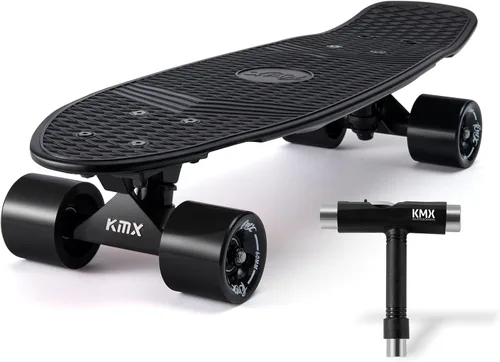 Miniatura 9 de Patineta KMX 55.8 y 68.5 cm, tabla mini cruiser clásica para niños, niñas, estudiantes, adultos, adolescentes, tabla mini cruiser para principiantes