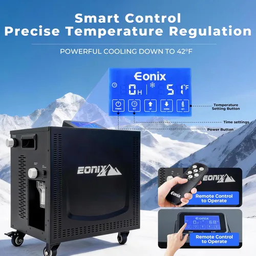 Miniatura 3 de EONIX Enfriador de inmersión en frío de 1/3 HP, enfriador de agua de baño de hielo para bañeras frías, filtro y bomba integrados, bomba sumergible