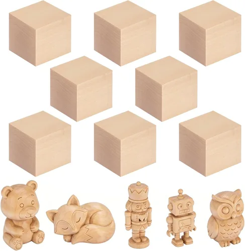 Miniatura 13 de Bloques de tallado de tilo – Paquete de 2 bloques de madera de bajo de 6 x 3 x 3 pulgadas, kit de tallado de madera para principiantes, espacios