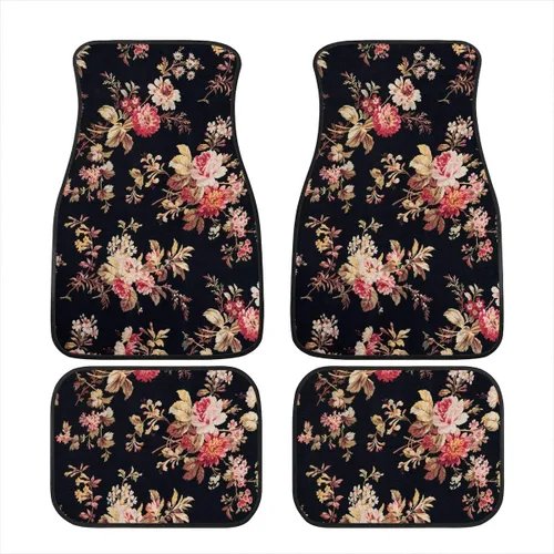 Miniatura 26 de 70S 80S Alfombra de suelo de automóvil con flores hippie y margaritas, 4 piezas, accesorio hippie para automóvil para mujeres, almohadilla de suelo