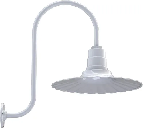 Miniatura 49 de Steel Lighting Co. Highland Park - Luz de granero Montada en la pared al aire libre Onda radial de 16 pulgadas Brazo recto de 11 pulgadas