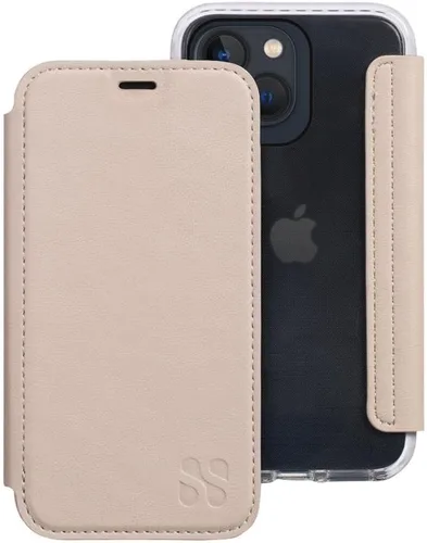 Miniatura 29 de SafeSleeve Funda de piel tipo cartera desmontable para iPhone 14 con bloqueador EMF para teléfono celular con 3 tarjeteros y soporte ajustable